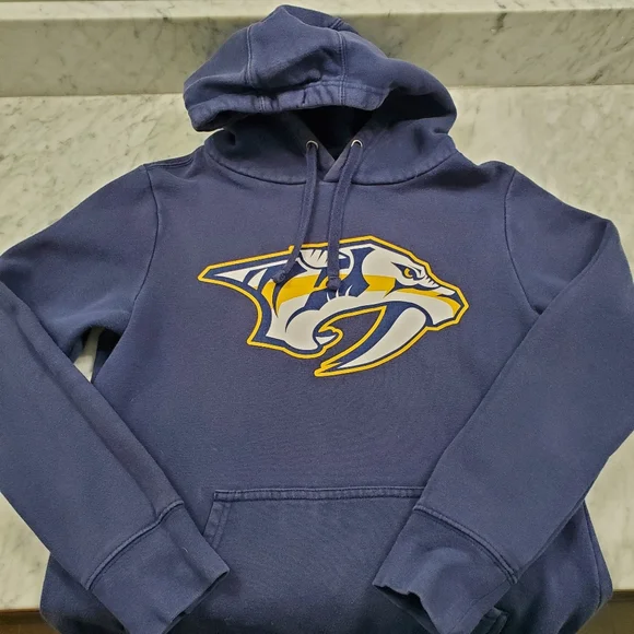 Fanatics Nashville Predators Navy Primary Logo Fleece Pullover Hoodie- SZ Small - Picture 2 of 6